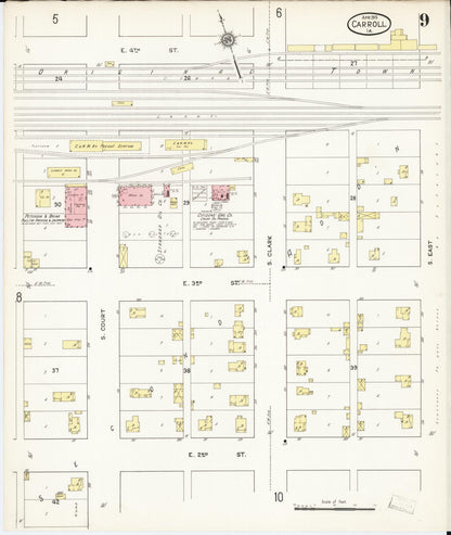 Sanborn Fire Insurance Map from Carroll, Carroll County, Iowa (1915), Sheet #0009 - Historic Sanborn Fire Insurance Map Print