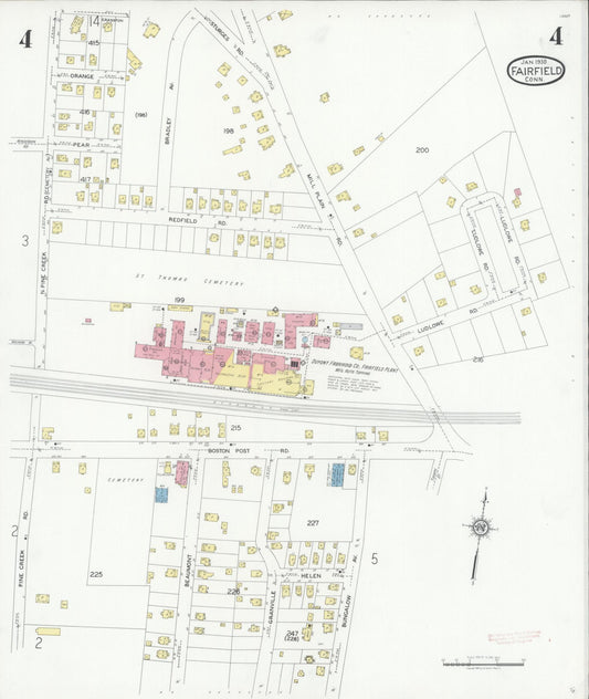 Sanborn Fire Insurance Map from Fairfield, Fairfield County, Connecticut (1930), Sheet #0004 - Historic Sanborn Fire Insurance Map Print, vintage old map wall art, antique decor, genealogy gift, Connecticut Connecticut map