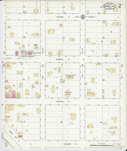 Sanborn Fire Insurance Map from Moose Lake, Carlton County, Minnesota (1914), Sheet #0002 - Complete Map Set gallery image, historic Sanborn map, vintage wall art, Minnesota Minnesota