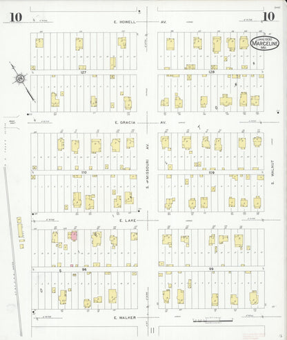 Sanborn Fire Insurance Map from Marceline, Linn County, Missouri (1930), Sheet #0010 - Complete Map Set gallery image, historic Sanborn map, vintage wall art, Missouri Missouri