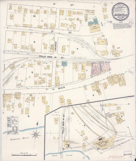 Sanborn Fire Insurance Map from Guerneville, Sonoma County, California. (1889) – Historic Sanborn Fire Insurance Map Print