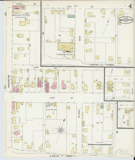 Sanborn Fire Insurance Map from Manchester, Adams County, Ohio (1897), Sheet #0004 - Historic Sanborn Fire Insurance Map Print, vintage old map wall art, antique decor, genealogy gift, Ohio Ohio map