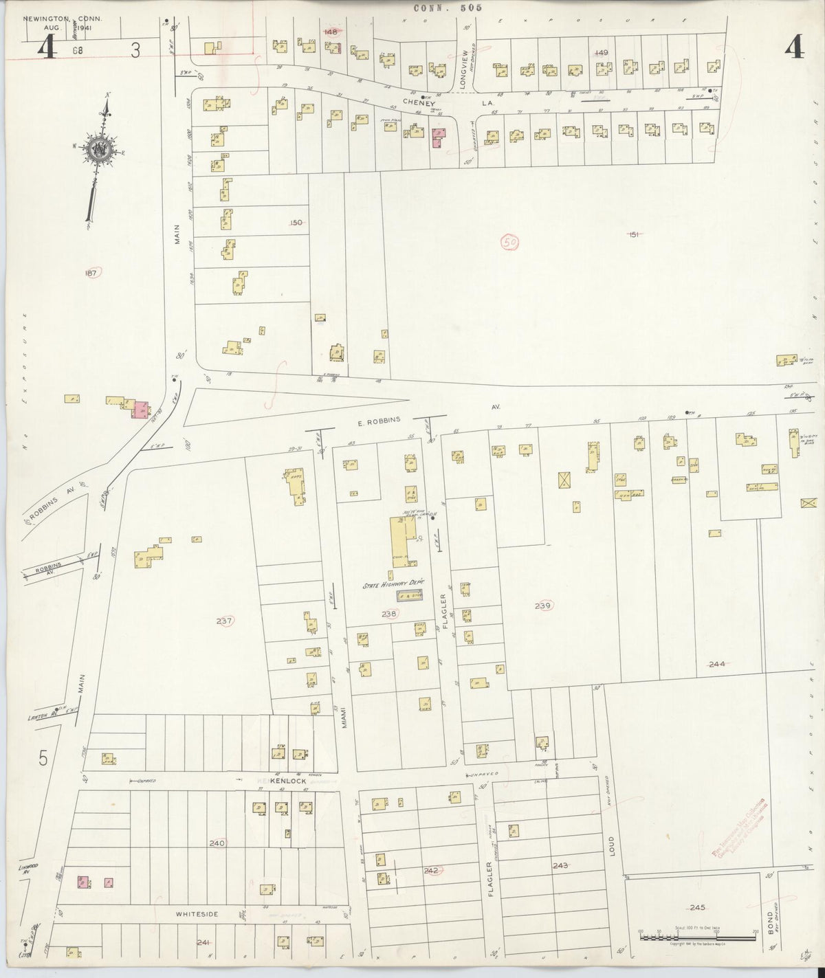 Sanborn Fire Insurance Map from Newington, Hartford County, Connecticut (1947), Sheet #0004 - Complete Map Set gallery image, historic Sanborn map, vintage wall art, Connecticut Connecticut