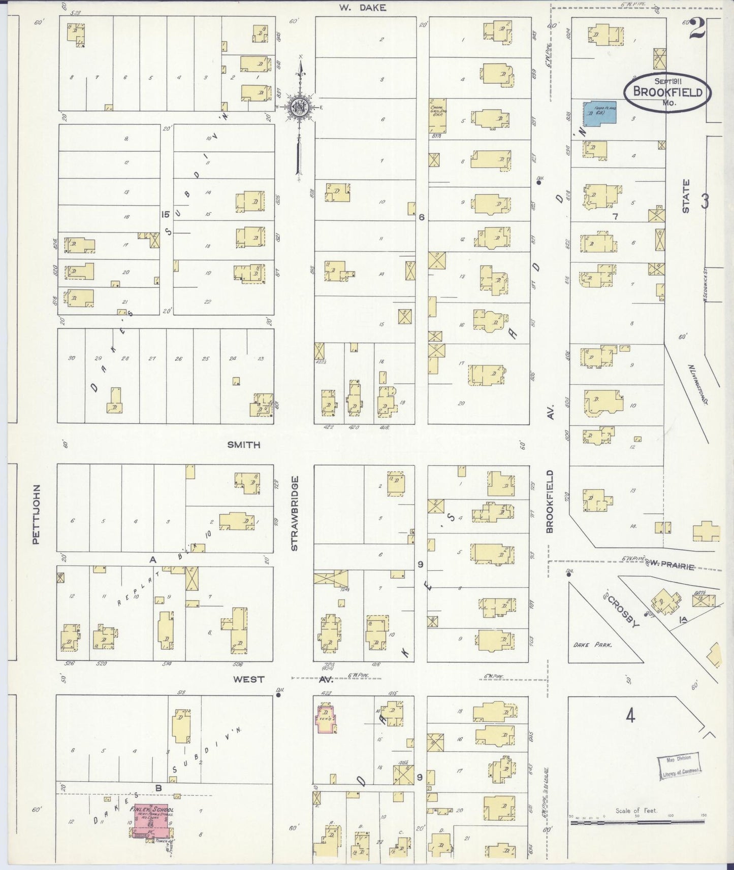 Sanborn Fire Insurance Map from Brookfield, Linn County, Missouri (1911), Sheet #0002 - Complete Map Set gallery image, historic Sanborn map, vintage wall art, Missouri Missouri