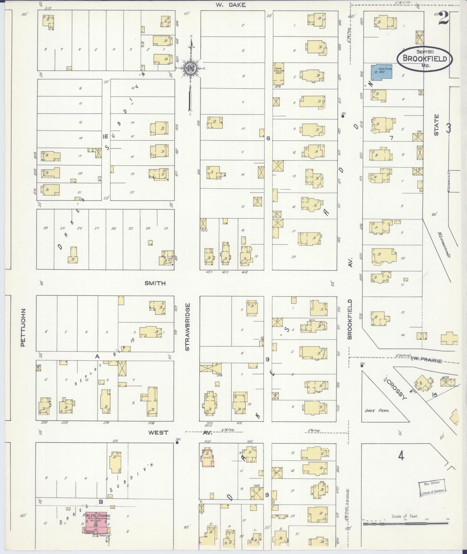 Sanborn Fire Insurance Map from Brookfield, Linn County, Missouri (1911), Sheet #0002 - Complete Map Set gallery image, historic Sanborn map, vintage wall art, Missouri Missouri