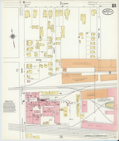 Sanborn Fire Insurance Map from Batavia, Genesee County, New York (1912), Sheet #0018 - Complete Map Set gallery image, historic Sanborn map, vintage wall art, New York New York