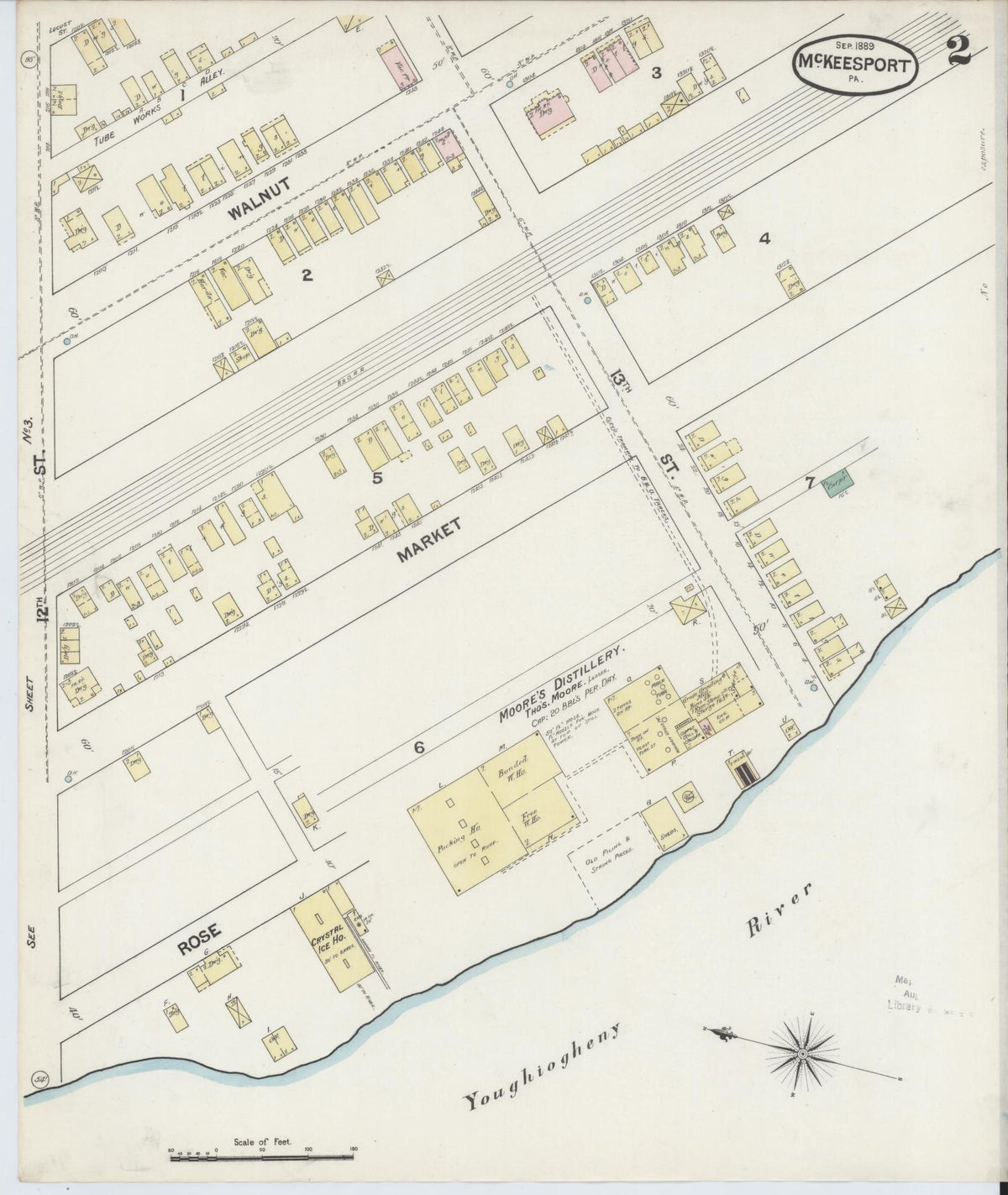 Sanborn Fire Insurance Map from McKeesport, Allegheny County, Pennsylvania (1889), Sheet #0002 - Complete Map Set gallery image, historic Sanborn map, vintage wall art, Pennsylvania Pennsylvania