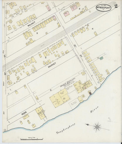 Sanborn Fire Insurance Map from McKeesport, Allegheny County, Pennsylvania (1889), Sheet #0002 - Complete Map Set gallery image, historic Sanborn map, vintage wall art, Pennsylvania Pennsylvania