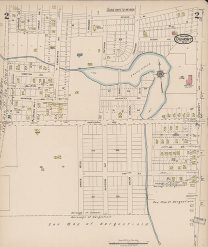 Sanborn Fire Insurance Map from Dumont, Bergen County, New Jersey (1922), Sheet #0002 - Complete Map Set gallery image, historic Sanborn map, vintage wall art, New Jersey New Jersey