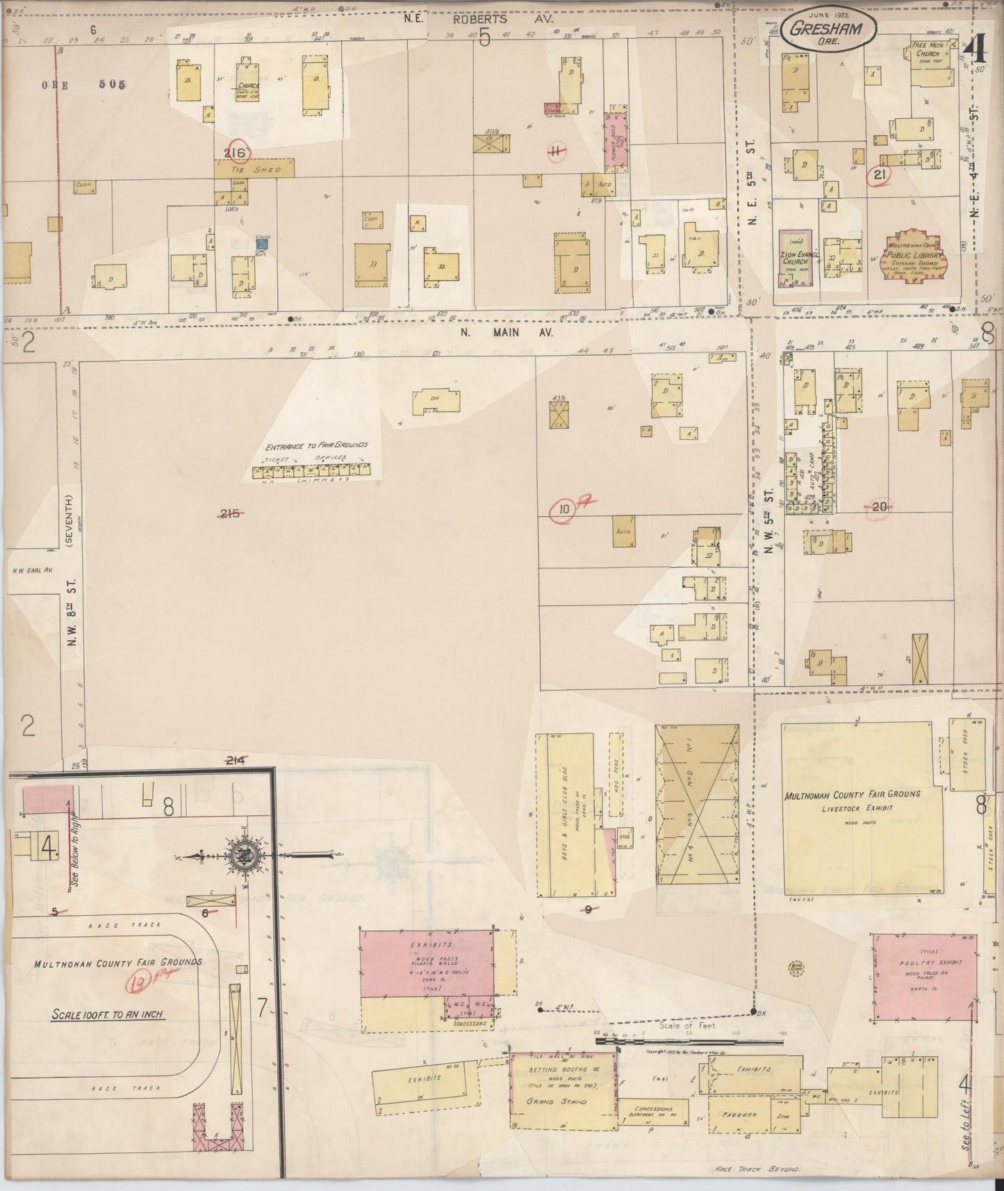Sanborn Fire Insurance Map from Gresham, Multnomah County, Oregon (1941), Sheet #0004 - Complete Map Set gallery image, historic Sanborn map, vintage wall art, Oregon Oregon