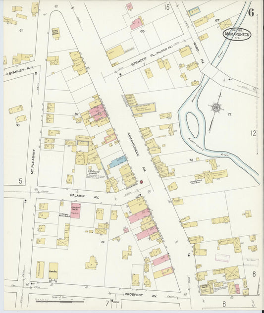 Sanborn Fire Insurance Map from Mamaroneck, Westchester County, New York (1912), Sheet #0005 - Historic Sanborn Fire Insurance Map Print, vintage old map wall art, antique decor, genealogy gift, New York New York map