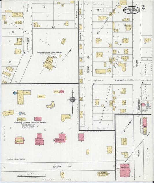 Sanborn Fire Insurance Map from Wittenberg, Shawano County, Wisconsin (1919), Sheet #0002 - Historic Sanborn Fire Insurance Map Print, vintage old map wall art, antique decor, genealogy gift, Wisconsin Wisconsin map