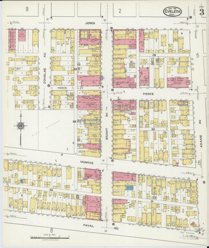Sanborn Fire Insurance Map from Eveleth, Saint Louis County, Minnesota (1921), Sheet #0003 - Complete Map Set gallery image, historic Sanborn map, vintage wall art, Minnesota Minnesota