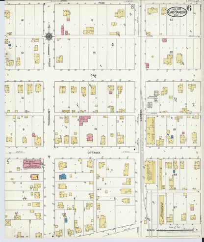 Sanborn Fire Insurance Map from Oak Harbor, Ottawa County, Ohio (1920), Sheet #0006 - Historic Sanborn Fire Insurance Map Print, vintage old map wall art, antique decor, genealogy gift, Ohio Ohio map