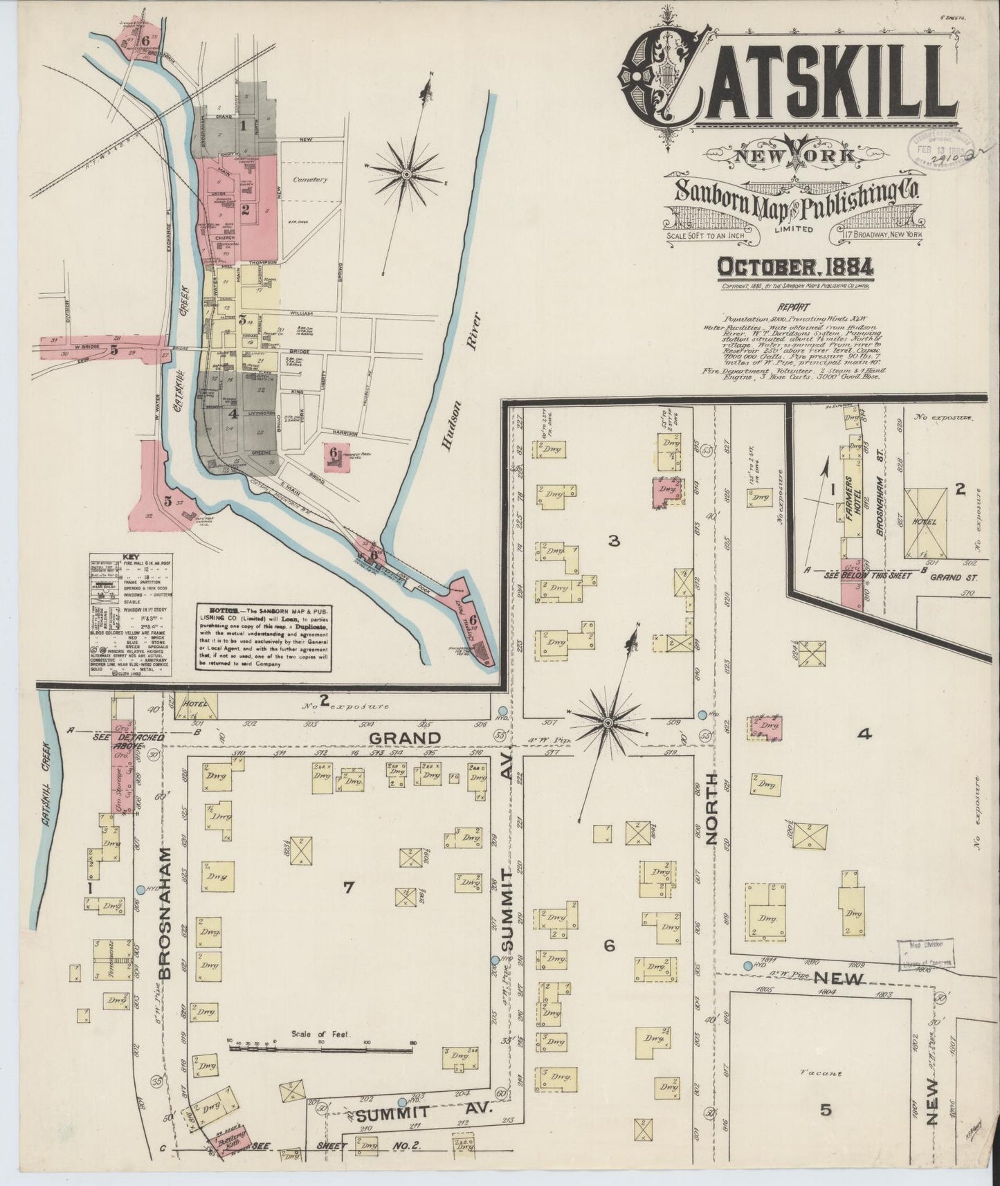 Sanborn Fire Insurance Map from Catskill, Greene County, New York. (1884) – Historic Sanborn Fire Insurance Map Print