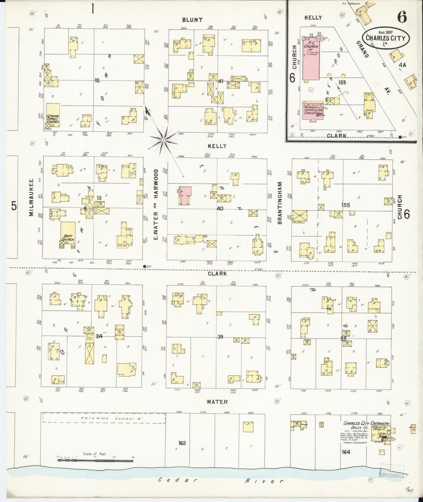 Sanborn Fire Insurance Map from Charles City, Floyd County, Iowa (1897), Sheet #0006 - Historic Sanborn Fire Insurance Map Print
