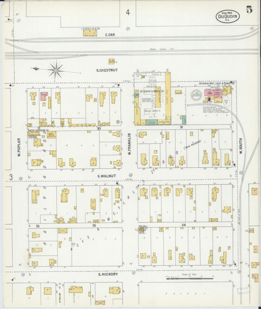 Sanborn Fire Insurance Map from Du Quoin, Perry County, Illinois (1900), Sheet #0005 - Historic Sanborn Fire Insurance Map Print, vintage old map wall art, antique decor, genealogy gift, Illinois Illinois map