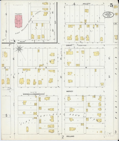 Sanborn Fire Insurance Map from Tracy, Lyon County, Minnesota (1899), Sheet #0005 - Historic Sanborn Fire Insurance Map Print, vintage old map wall art, antique decor, genealogy gift, Minnesota Minnesota map