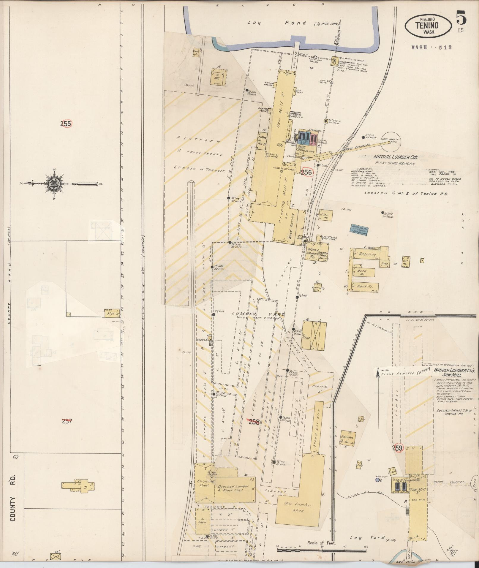 Sanborn Fire Insurance Map from Tenino, Thurston County, Washington (1942), Sheet #0005 - Complete Map Set gallery image, historic Sanborn map, vintage wall art, Washington Washington