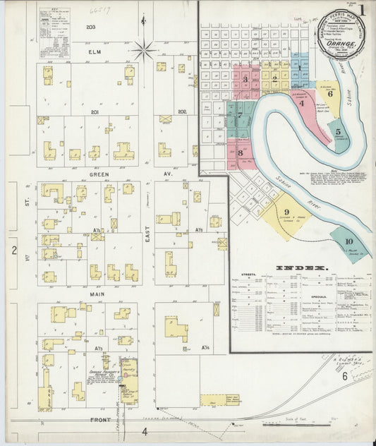 Sanborn Fire Insurance Map from Orange, Orange County, Texas (1896), Sheet #0001 - Historic Sanborn Fire Insurance Map Print, vintage old map wall art, antique decor, genealogy gift, Texas Texas map