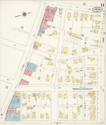 Sanborn Fire Insurance Map from Ashland, Jackson County, Oregon (1911), Sheet #0011 - Complete Map Set gallery image, historic Sanborn map, vintage wall art, Oregon Oregon