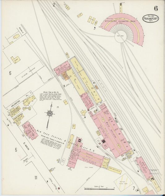 Sanborn Fire Insurance Map from Frankfort, Herkimer County, New York (1914), Sheet #0006 - Historic Sanborn Fire Insurance Map Print, vintage old map wall art, antique decor, genealogy gift, New York New York map