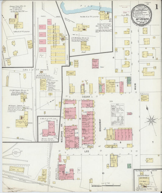 Sanborn Fire Insurance Map from McKenzie, Carroll County, Tennessee (1896), Sheet #0001 - Complete Map Set gallery image, historic Sanborn map, vintage wall art, Tennessee Tennessee