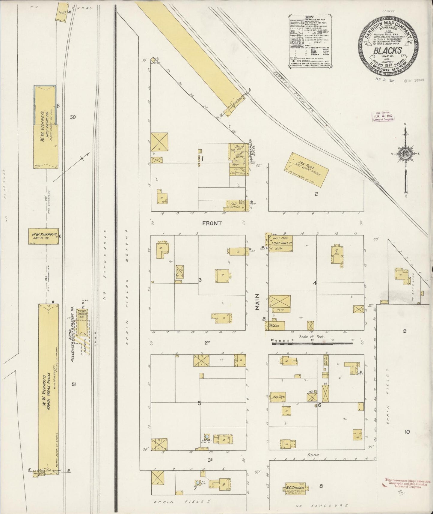 Sanborn Fire Insurance Map from Blacks, Yolo County, California (1912), Sheet #0001 - Historic Sanborn Fire Insurance Map Print, vintage old map wall art, antique decor, genealogy gift, California California map