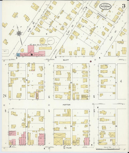 Sanborn Fire Insurance Map from Red Wing, Goodhue County, Minnesota (1910), Sheet #0003 - Historic Sanborn Fire Insurance Map Print, vintage old map wall art, antique decor, genealogy gift, Minnesota Minnesota map