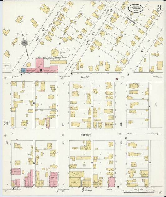 Sanborn Fire Insurance Map from Red Wing, Goodhue County, Minnesota (1910), Sheet #0003 - Historic Sanborn Fire Insurance Map Print, vintage old map wall art, antique decor, genealogy gift, Minnesota Minnesota map