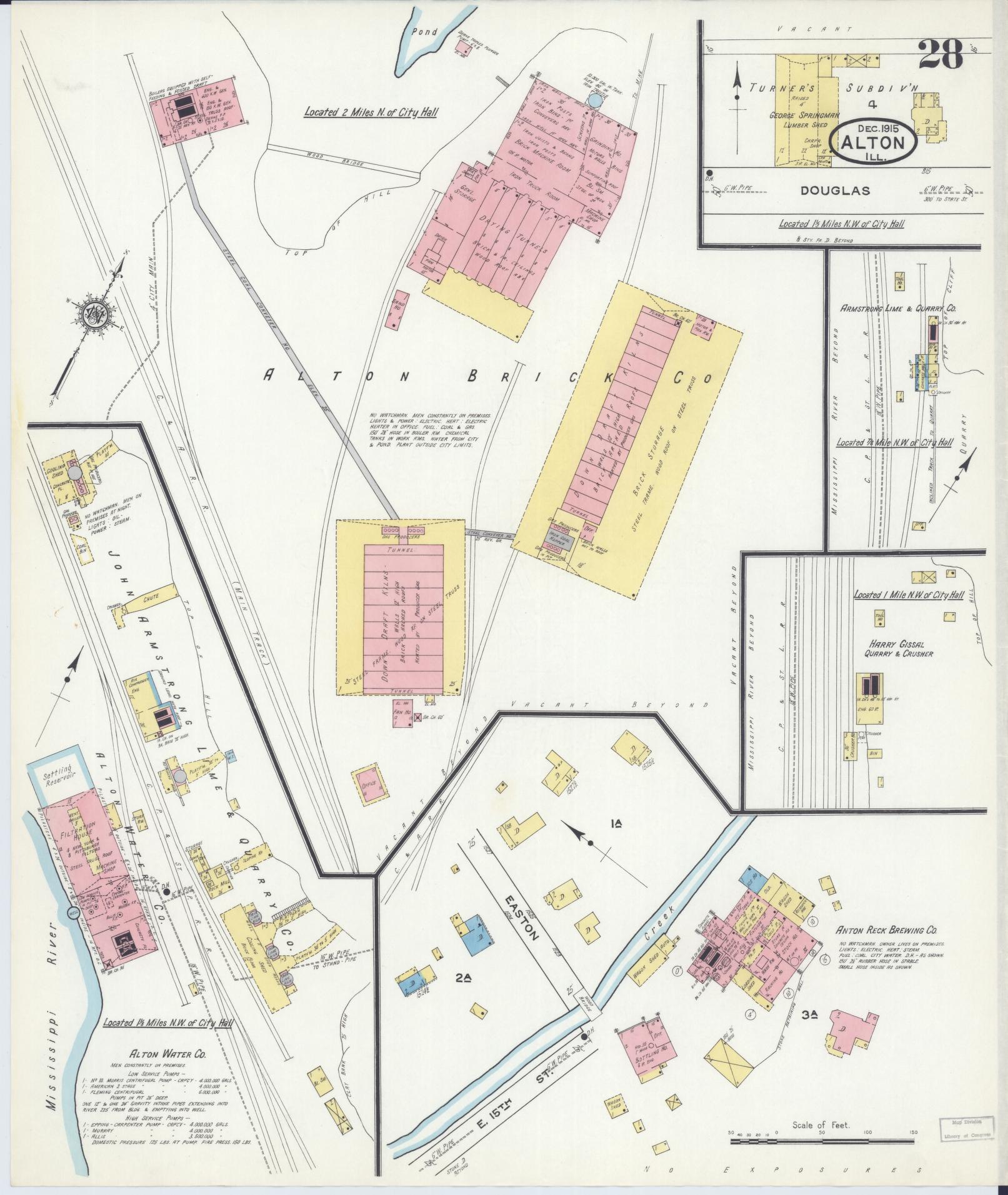 Sanborn Fire Insurance Map from Alton, Madison County, Illinois (1915), Sheet #0028 - Complete Map Set gallery image, historic Sanborn map, vintage wall art, Illinois Illinois