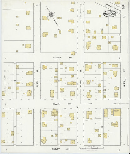 Sanborn Fire Insurance Map from Mount Calm, Hill County, Texas (1921), Sheet #0003 - Historic Sanborn Fire Insurance Map Print, vintage old map wall art, antique decor, genealogy gift, Texas Texas map