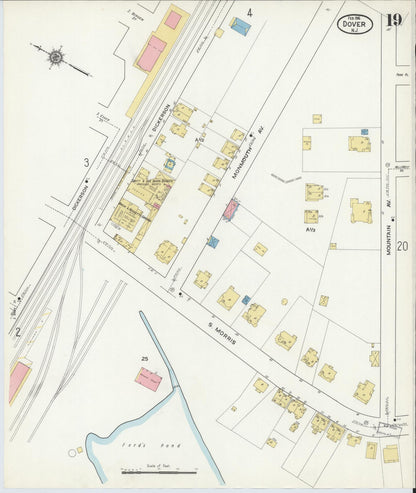 Sanborn Fire Insurance Map from Dover, Morris County, New Jersey (1916), Sheet #0019 - Complete Map Set gallery image, historic Sanborn map, vintage wall art, New Jersey New Jersey