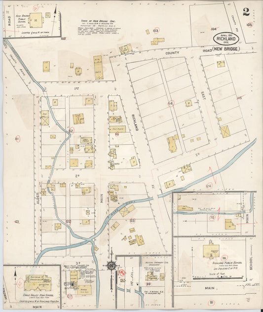Sanborn Fire Insurance Map from Richland, Baker County, Oregon (1930), Sheet #0002 - Historic Sanborn Fire Insurance Map Print, vintage old map wall art, antique decor, genealogy gift, Oregon Oregon map