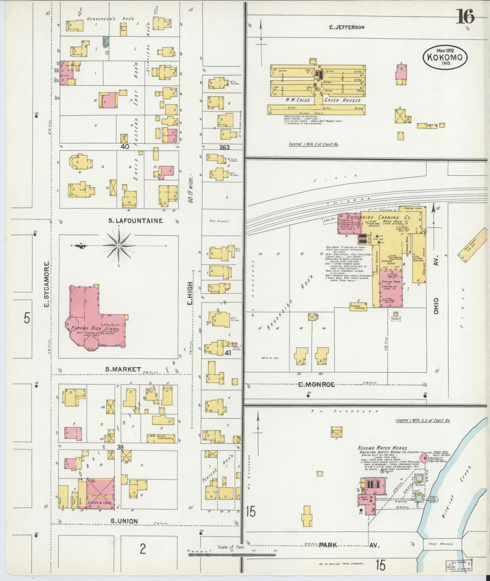 Sanborn Fire Insurance Map from Kokomo, Howard County, Indiana (1902), Sheet #0016 - Complete Map Set gallery image, historic Sanborn map, vintage wall art, Indiana Indiana