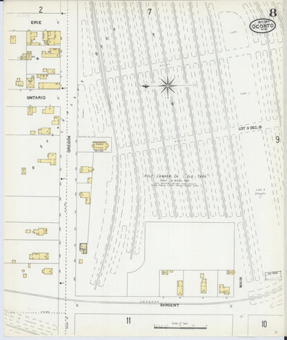 Sanborn Fire Insurance Map from Oconto, Oconto County, Wisconsin (1904), Sheet #0008 - Complete Map Set gallery image, historic Sanborn map, vintage wall art, Wisconsin Wisconsin