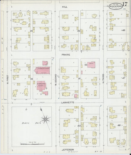 Sanborn Fire Insurance Map from Rockford, Winnebago County, Illinois (1891), Sheet #0017 - Complete Map Set gallery image, historic Sanborn map, vintage wall art, Illinois Illinois