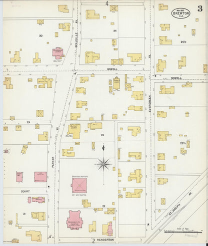 Sanborn Fire Insurance Map from Brewton, Escambia County, Alabama (1903), Sheet #0003 - Complete Map Set gallery image, historic Sanborn map, vintage wall art, Alabama Alabama
