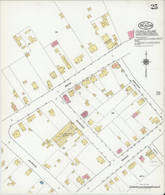 Sanborn Fire Insurance Map from Beacon, Dutchess County, New York (1919), Sheet #0025 - Historic Sanborn Fire Insurance Map Print, vintage old map wall art, antique decor, genealogy gift, New York New York map