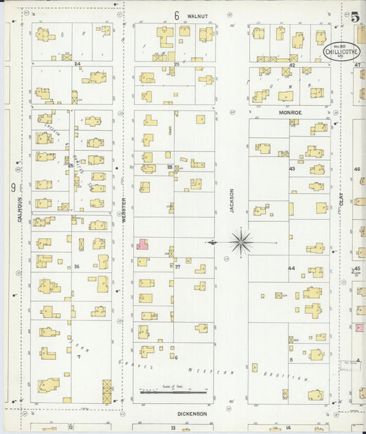 Sanborn Fire Insurance Map from Chillicothe, Livingston County, Missouri (1901), Sheet #0005 - Historic Sanborn Fire Insurance Map Print, vintage old map wall art, antique decor, genealogy gift, Missouri Missouri map