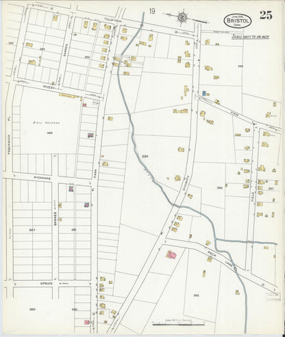 Sanborn Fire Insurance Map from Bristol, Hartford County, Connecticut (1916), Sheet #0025 - Complete Map Set gallery image, historic Sanborn map, vintage wall art, Connecticut Connecticut