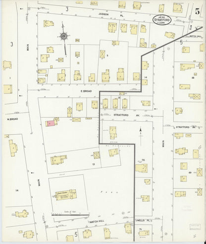 Sanborn Fire Insurance Map from Stratford, Fairfield County, Connecticut (1912), Sheet #0005 - Complete Map Set gallery image, historic Sanborn map, vintage wall art, Connecticut Connecticut