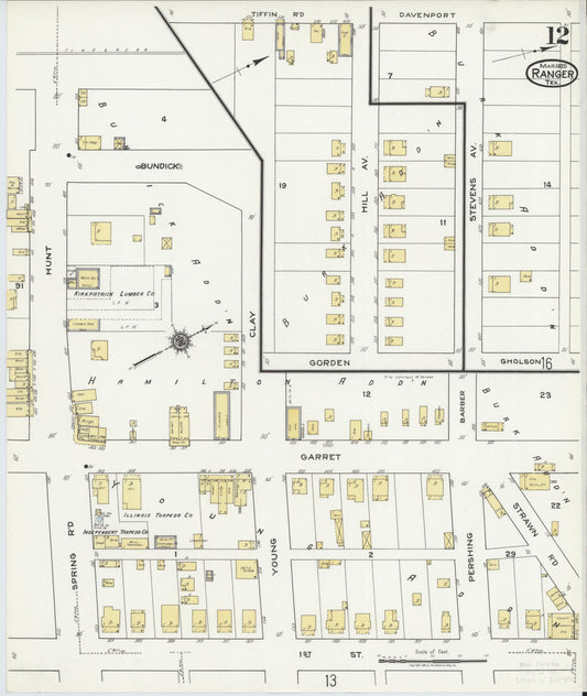 Sanborn Fire Insurance Map from Ranger, Eastland County, Texas (1920), Sheet #0012 - Historic Sanborn Fire Insurance Map Print, vintage old map wall art, antique decor, genealogy gift, Texas Texas map