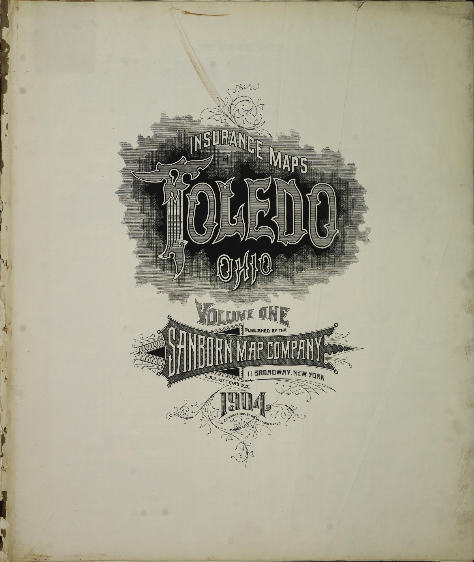 Sanborn Fire Insurance Map from Toledo, Lucas County, Ohio (1904), Sheet #0001 - Historic Sanborn Fire Insurance Map Print, vintage old map wall art, antique decor, genealogy gift, Ohio Ohio map