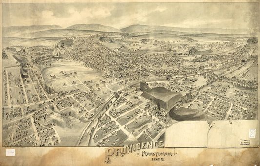 Providence, Pennsylvania 1892. (1892) – Historic Bird’s-Eye View Panorama Print