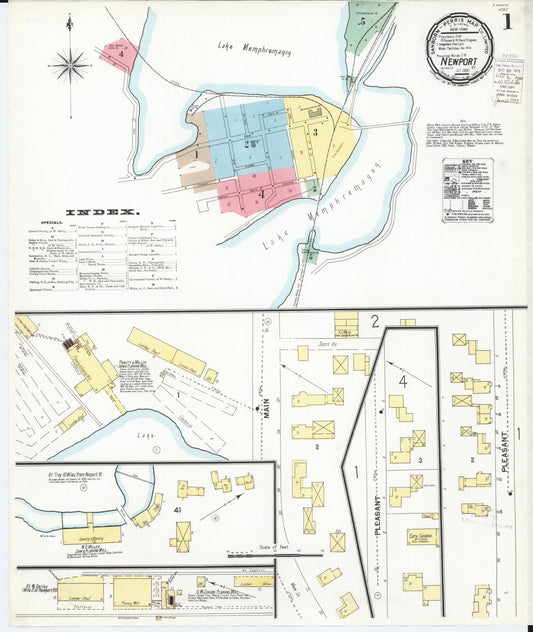 Sanborn Fire Insurance Map from Newport, Orleans County, Vermont (1900), Sheet #0001 - Historic Sanborn Fire Insurance Map Print, vintage old map wall art, antique decor, genealogy gift, Vermont Vermont map
