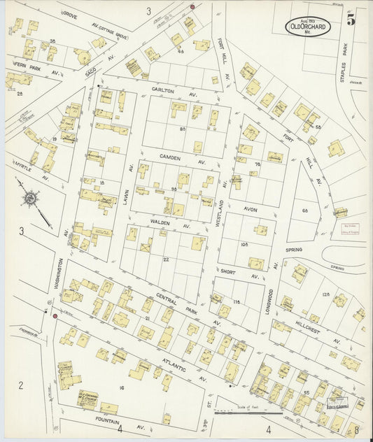 Sanborn Fire Insurance Map from Old Orchard, York County, Maine (1913), Sheet #0005 - Historic Sanborn Fire Insurance Map Print, vintage old map wall art, antique decor, genealogy gift, Maine Maine map