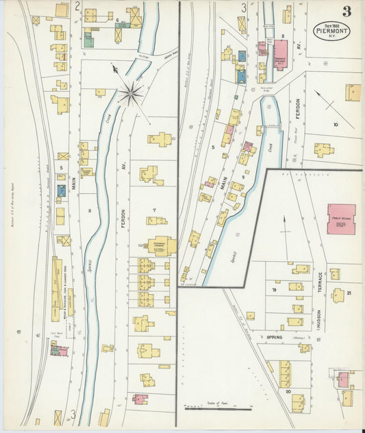 Sanborn Fire Insurance Map from Piermont, Rockland County, New York (1903), Sheet #0003 - Historic Sanborn Fire Insurance Map Print, vintage old map wall art, antique decor, genealogy gift, New York New York map