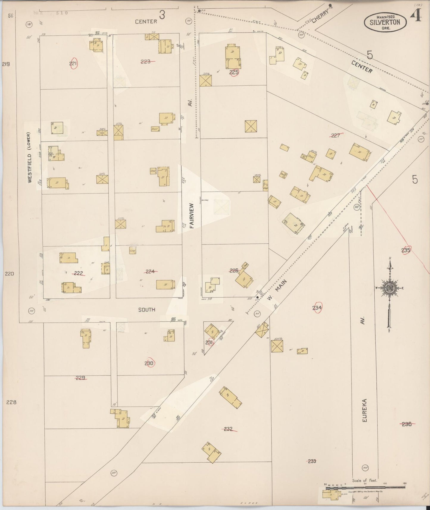 Sanborn Fire Insurance Map from Silverton, Marion County, Oregon (1939), Sheet #0004 - Complete Map Set gallery image, historic Sanborn map, vintage wall art, Oregon Oregon