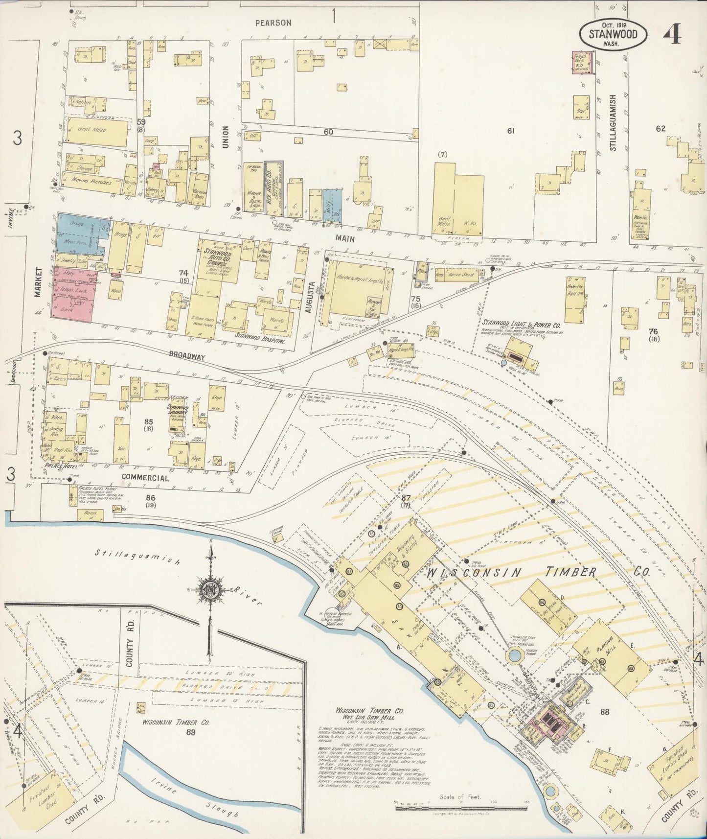 Sanborn Fire Insurance Map from Stanwood, Snohomish County, Washington (1918), Sheet #0004 - Complete Map Set gallery image, historic Sanborn map, vintage wall art, Washington Washington